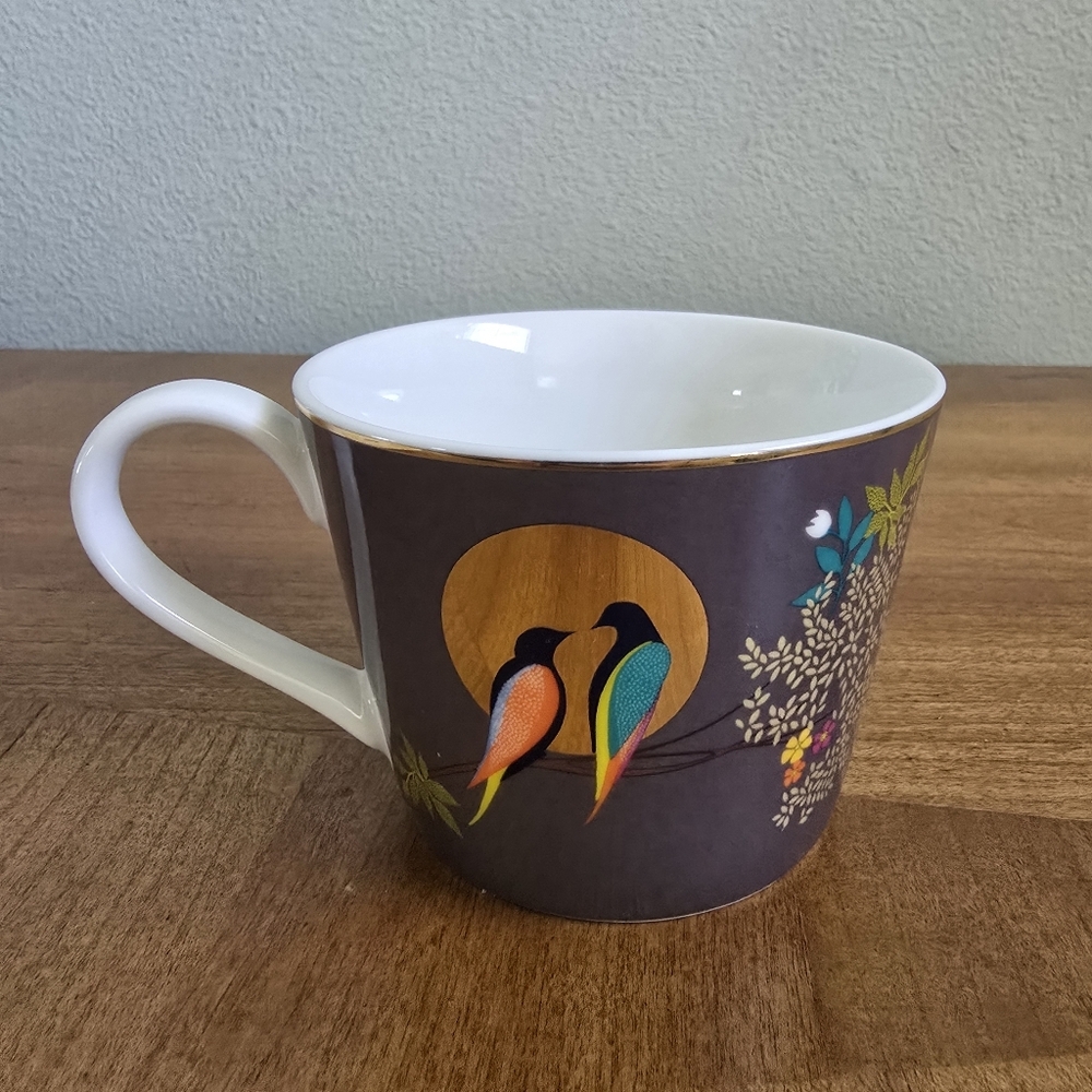 Sara Miller London Portmeirion Chelsea Collection Teacup & Saucer Dark Grey - Picture 10 of 11